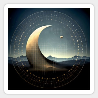 Moon Geometry 2: Moon Landscape Magnet